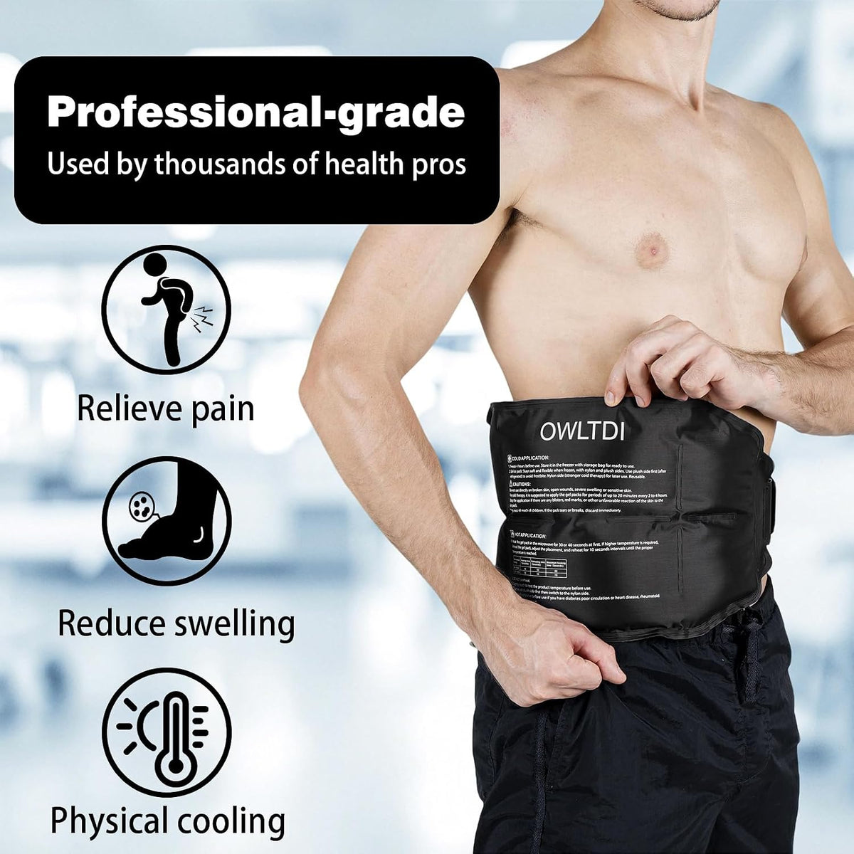Ice Packs Soft Flexible Gel Pack for Injuries Reusable Cold Hot Therapy for Shoulder Knee Back Elbow Leg Hip Arm for Muscle Relief & Recovery 17.5'' x 9.5'' Navy Blue