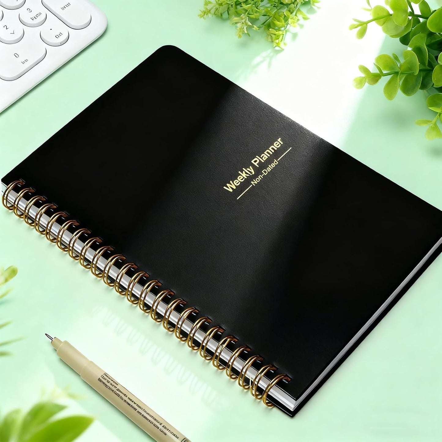 Undated Weekly Planner, A5 Personal Goals Journal Non Dated Weekly Planner to Do List Notebook with Goal Habit Tracker Organizer, Cute Undated Week Planners with Spiral Binding for Kids School Work