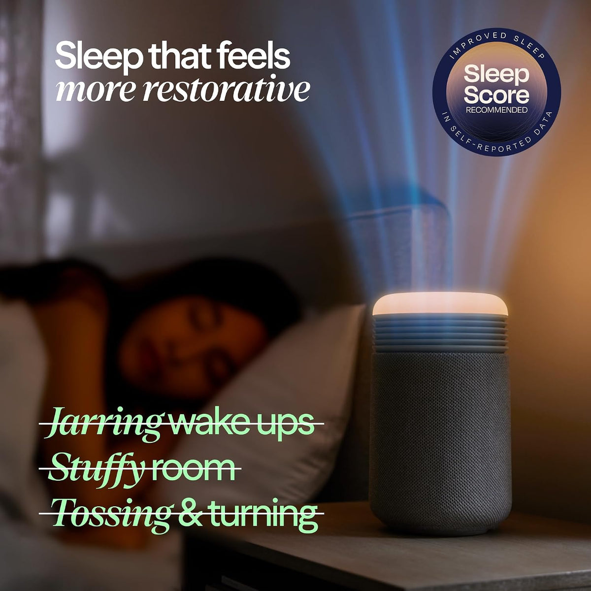 BLUEAIR Air Purifiers with Sunrise Alarm Clock for Home Bedroom Dorm, Beige