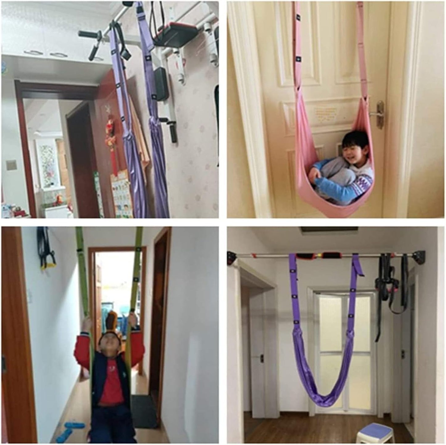 Waist Back Leg Stretch Strap Yoga Fitness Band,Stretching Equipment with Door Anchor for Dance Aerial Yoga Ballet Leg Stretching Exercise ()