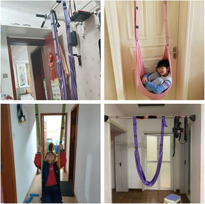 Waist Back Leg Stretch Strap Yoga Fitness Band,Stretching Equipment with Door Anchor for Dance Aerial Yoga Ballet Leg Stretching Exercise ()
