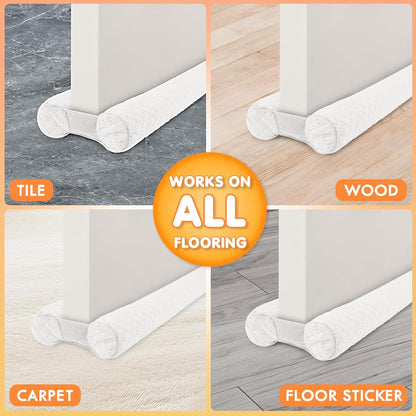 Premium Velvet Under Door Draft Stopper, Door Draft Stoppers for Bottom of Door with Double-Sided Windproof Seal, 30'' to 36'' Adjustable Gap Filler to Blocks Cold Air Light Dust Noise Drafts