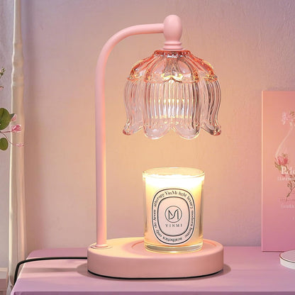 Candle Warmer Lamp with Timer and Dimmer,Electric Gold Light Gifts for Women Melt Wax Warmer Lamp with 2 Bulbs for Candle Jars House Warming New Home Decor Bedroom