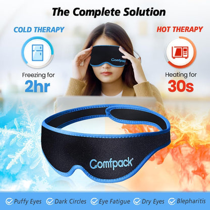 Warm Compress for Eyes - Removable Microwavable Eye Mask with Moist Heat for Dry Eyes, Blepharitis & MGD, Chalazion, Remove Styes, Sinus Relief, Eye Heating Pad, Gift for Women Men