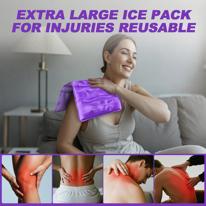 RelaxCoo Large Flexible Ice Pack for Injuries Reusable Gel, 11x14.5 Inches, Cold Compress for Hip, Shoulder, Knee, Back Pain, Swelling, Bruises, Surgery