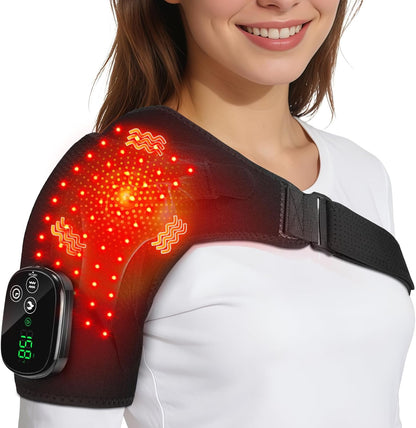 Cordless Shoulder Heating Pad with Massage, Heated Shoulder Wrap Massager for Pain Relief Deep Tissue, Rotator Cuff Heating Pad Frozen Shoulder