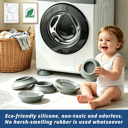 Anti Vibration Pads for Washing Machine with Powerful Sucker, Anti Vibration Pads Vibration Absorber,Washer and Dryer Stand,Stops Washer Dryer Prevents Noise, Washing Machine Stand |Grey, 4pcs|