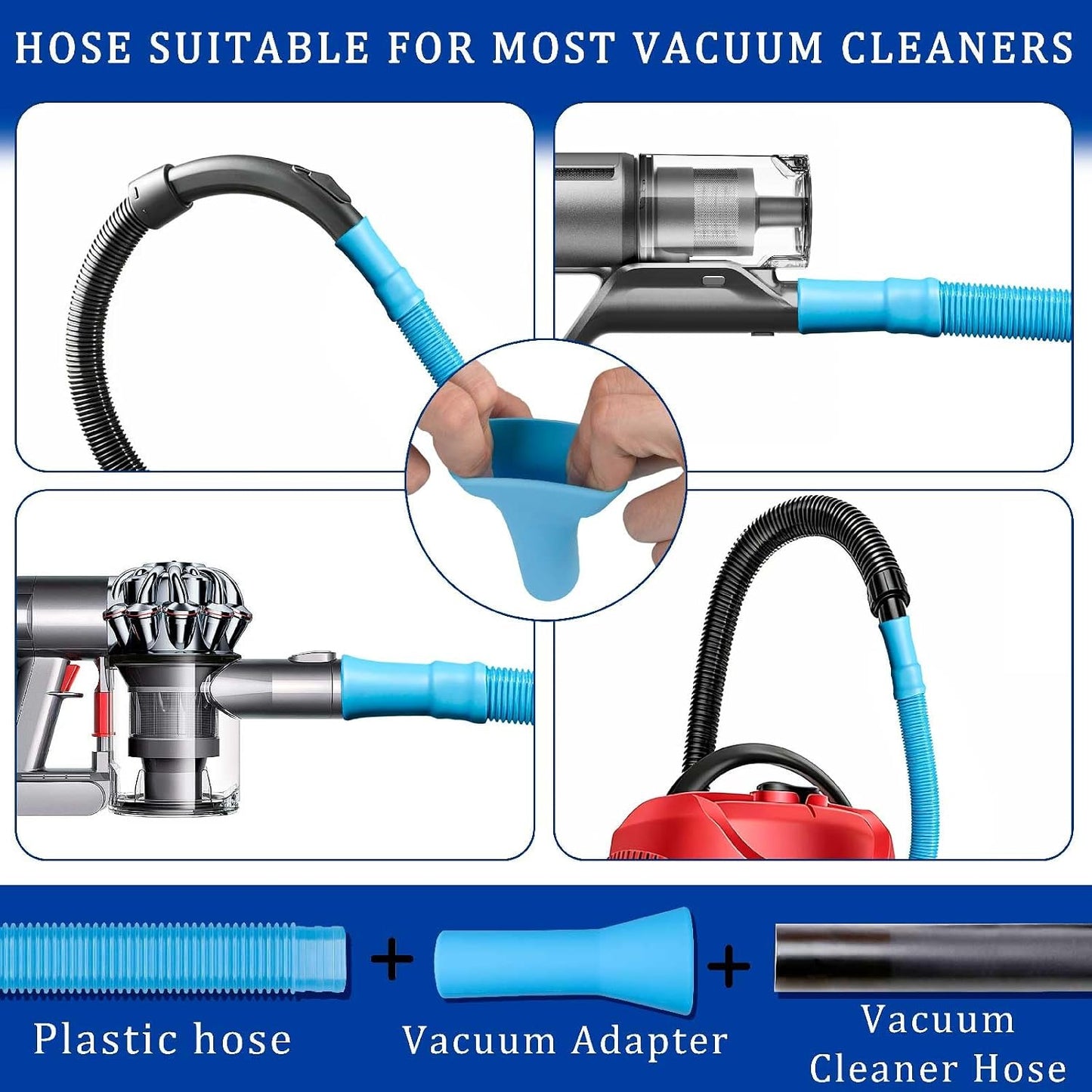 Dryer Vent Cleaner Kit with Vacuum Hose Attachment - Universal Dryer Lint Vacuum Tool for Clothes Dryer Cleaning, Flexible Hose & Lint Trap Vacuum Attachment for Most Vacuum Cleaners