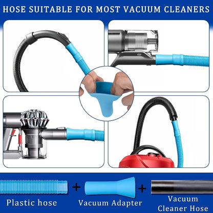 Dryer Vent Cleaner Kit with Vacuum Hose Attachment - Universal Dryer Lint Vacuum Tool for Clothes Dryer Cleaning, Flexible Hose & Lint Trap Vacuum Attachment for Most Vacuum Cleaners