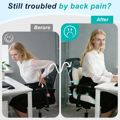 Seat Cushion for Office Chair, Ergonomic Cushion with Lumbar Support Pillow