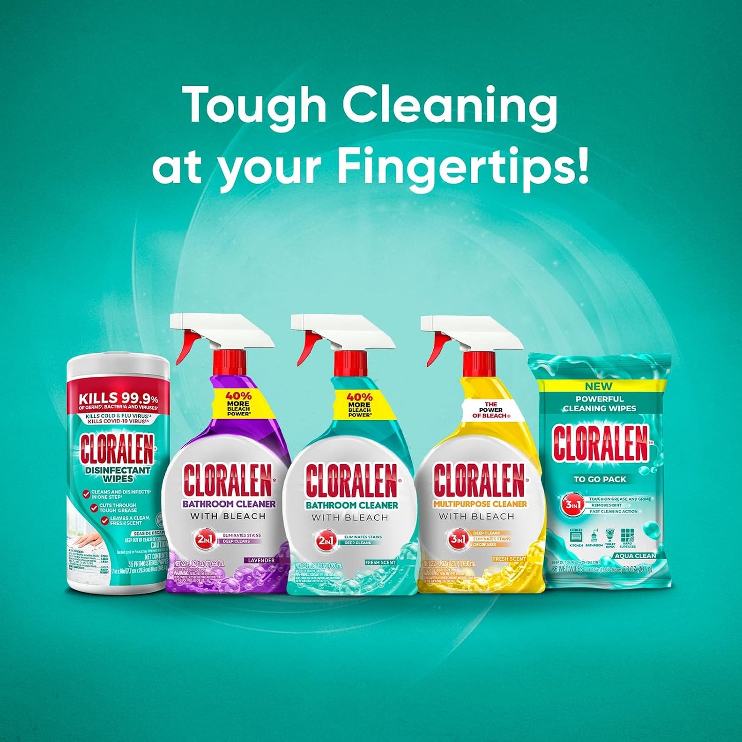 Cloralen All Purpose Cleaner with Bleach Spray - 32 fl oz - Fresh Scent | 3-in-1 Multipurpose Cleaner Spray - Deep Cleans, Eliminates Stains & Degreases