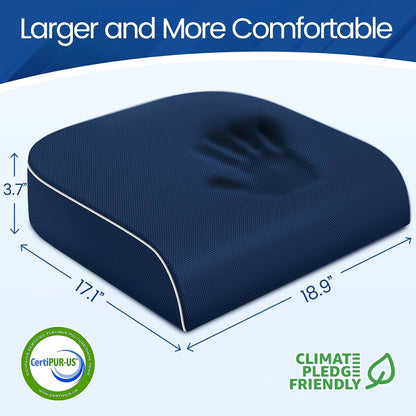 SweetSlubr Memory Foam Seat Cushion, Office Chair Cushion, 3-Inch, Large