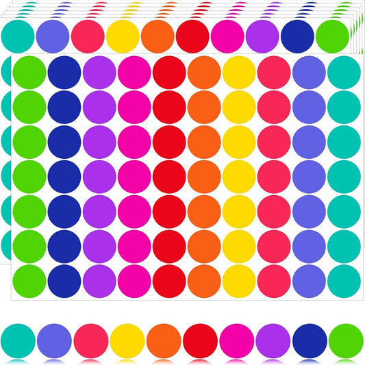 Color Coding Labels Circle Dot Stickers,Round Color Coding Labels Sticky Dots Labels Stickers 10 Color Style Colored Dot Stickers for Office,Student Classroom Toddlers Papers Etc