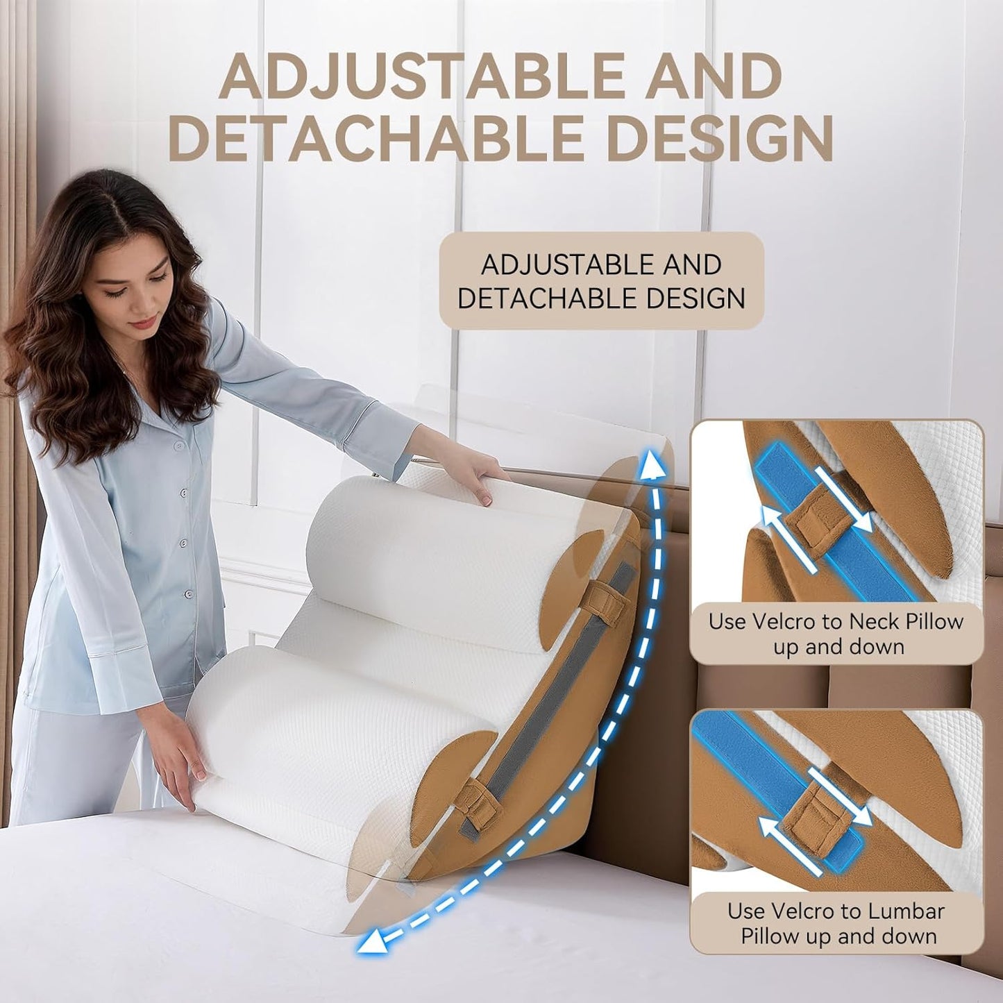 Yojoker Leg Elevation Pillows for Swelling, Memory Foam Wedge Pillow for Legs Blood Circulation, Leg Elevation Pillows for After Surgery, Knee Wedge Pillow for Sleeping Back Hip Ankles Relief