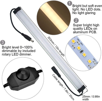 Motion Sensor Cabinet LED Lighting Kit. Plug in. Perfect to Work as Motion Activated Lighting for Under Cabinets Closets Wardrobe Hallway Stair Beds Garage Kitchen. 3-Light-Bar. Warm White 3000K