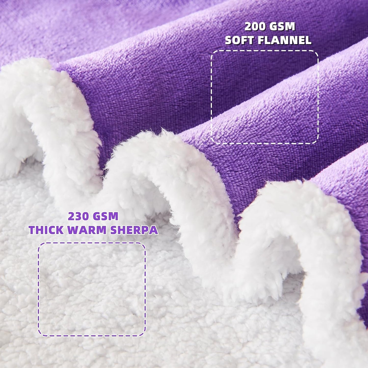 IFNOW Sherpa Wearable Blanket with Sleeves, Oversized Snuggle Robe, Purple | 430GSM Thick, 55x69", Big Pocket, TV Blanket,Fall Winter Dorm Essentials or Office, Christmas Birthday Gifts for Women Men