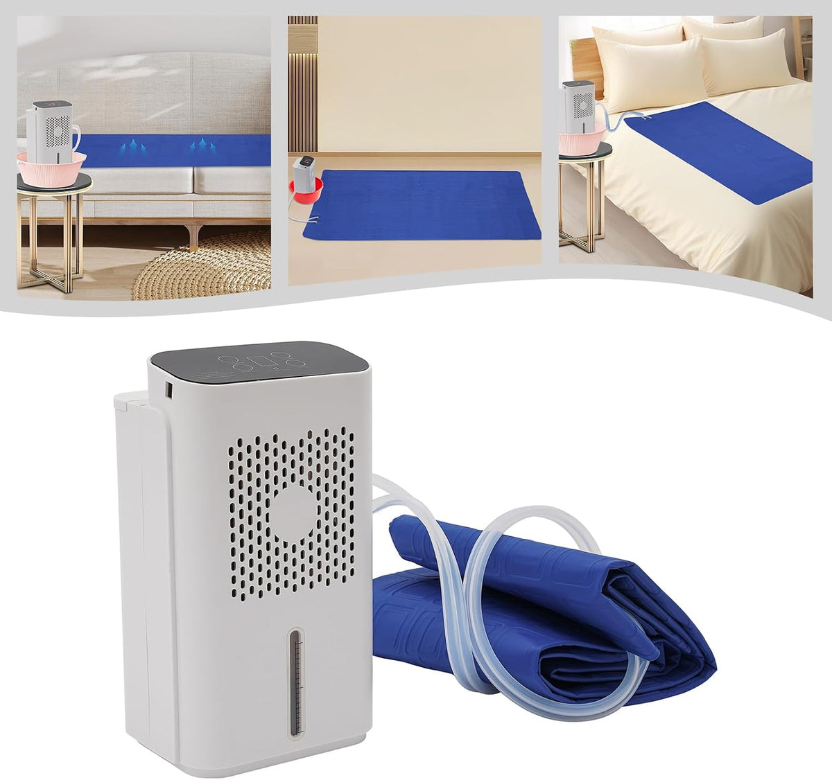 Water Cooling Mattress Pad, Quiet Water Bed Cooler with LCD, 63 X 27.5in Cooling System Water Bed, Hydro Cooled Topper for Hot Sleepers Night Sweats Relief