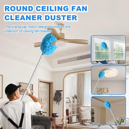 Storystore Ceiling Fan Cleaner Duster, Adjustable Microfiber Duster | 4.2FT Fan Cleaner with 13-50" Pole for Cleaning Fan Blades, Cobwebs, Walls, Doors and Windows, Brush for Dust Removal