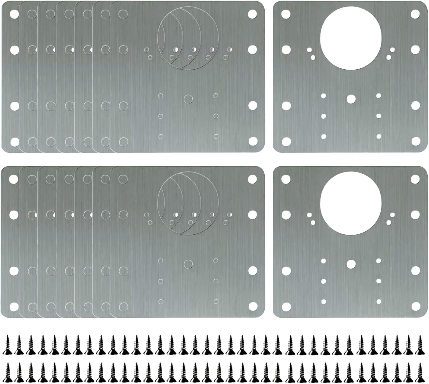 8PCS Kitchen Cabinet Door Repair Platekit:UKFMLNLStainless Steel Hinges Fixion Plate,Hinge Repair PlateKit,Suitable for Repairing and Securing Loose and Sagging Cabinet Doors at Home