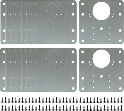 8PCS Kitchen Cabinet Door Repair Platekit:UKFMLNLStainless Steel Hinges Fixion Plate,Hinge Repair PlateKit,Suitable for Repairing and Securing Loose and Sagging Cabinet Doors at Home