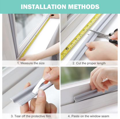 MOPMS Draft Stopper Sweep, Door Weatherproofing Stripping, Window Seal Strip Self-adhisive Soundproof Cuttable Weather Length 32.8 Ft (5 Pcs x 6.56 Ft), Grey