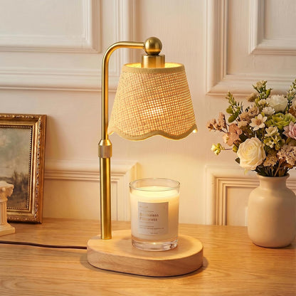 Candle Warmer Lamp with Timer, Modern Golden Candle Warmer for jar Candles, Electric Wax Warmer, Includes 2 Bulbs, Birthday Gift for Women, Mom, Housewarming