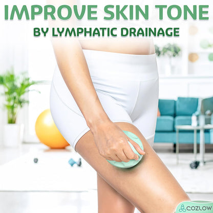 Handheld Lymphatic Drainage Massager - May Reduce Appearance of Cellulite | Cozlow manual massage tool w/ 7 rolling balls, helps support lymph system care, promotes healthy circulation & smoother skin