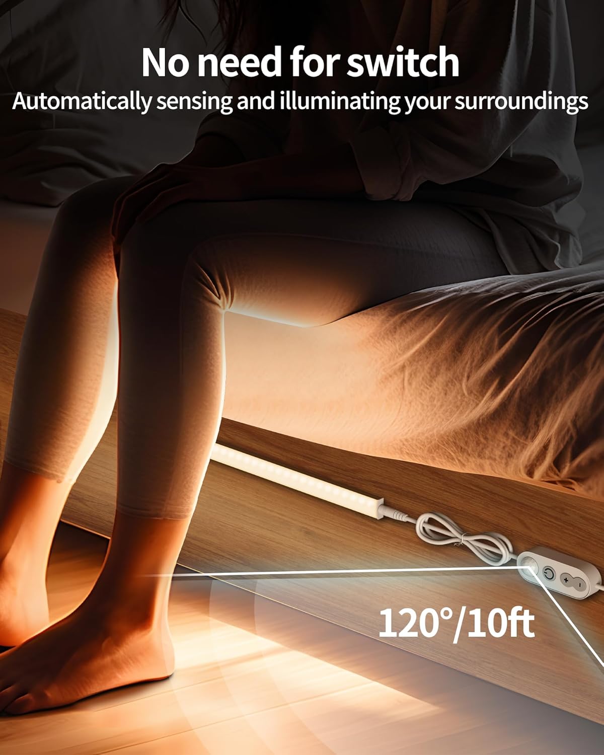 Motion Sensor Dimmable Under Cabinet Lighting, 6000K 12-inch 2 Pack