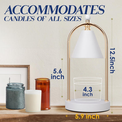 Candle Warmer Lamp with Timer, Electric Black Candle Warming Light for Bedroom, Dimmable Wax Melts Warmer for Home Decor Beside Lamp Gifts for Women (2 Bulbs Included)