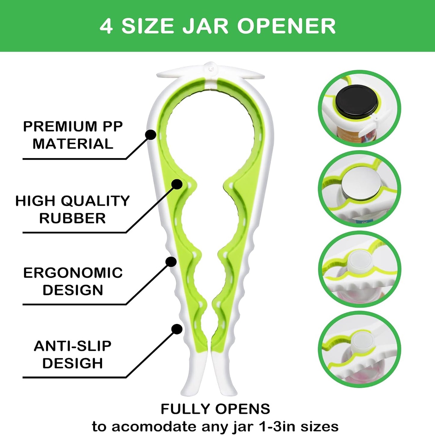 Jar Opener for Weak Hands, Seniors with Arthritis, 5 in 1 Multi Function Bottle Opener Lid Opener For Arthritic Hands with Non Slip Rubber Jar opener Gripper Pad and Corkscrew Wine Opener(BLUE)
