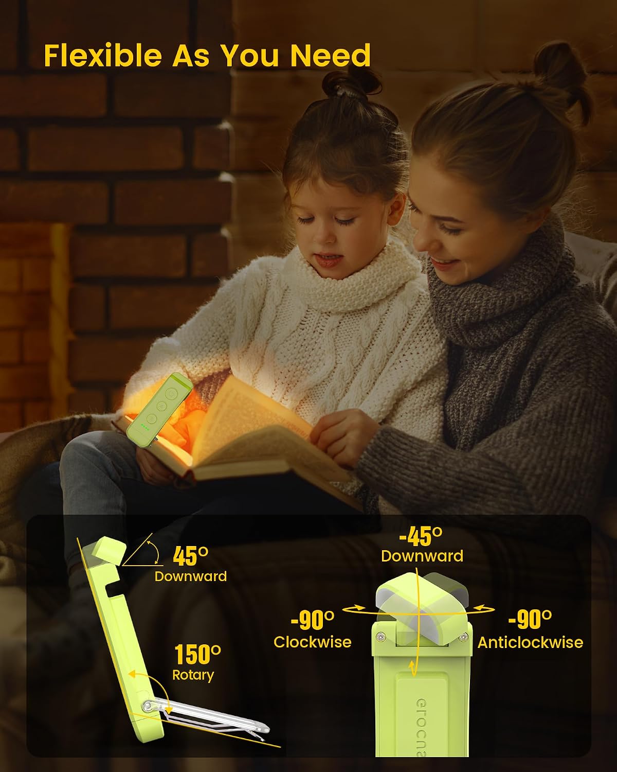 Glocusent USB Rechargeable Book Light for Reading in Bed, LED Reading Light