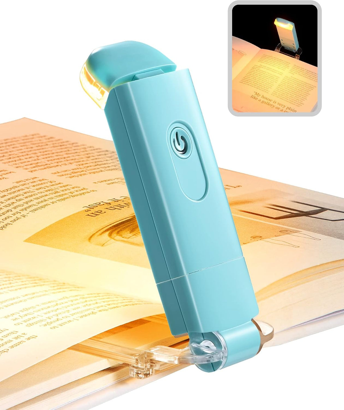 DEWENWILS Book Light, Amber Warm Clip On LED with 3 Adjustable Brightness for Eye Protection, Rechargeable USB Long Lasting Reading Light, Gifts for Bookworms, Kids (Black)