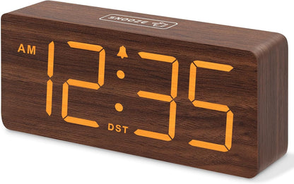 DreamSky Wooden Digital Alarm Clock for Bedroom with Large Numbers