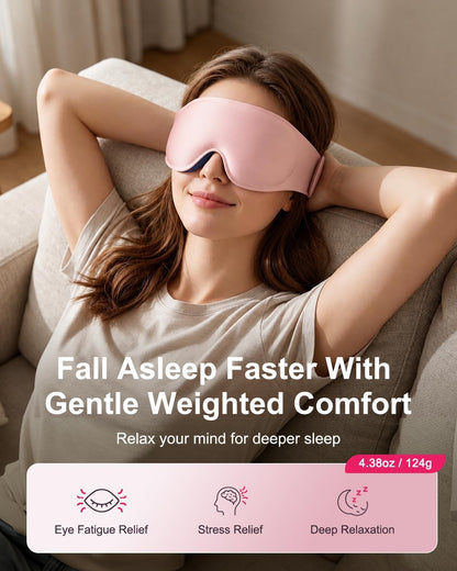 Weighted Eye Mask for Sleeping, 100% Blackout Sleep Mask for Women and Men