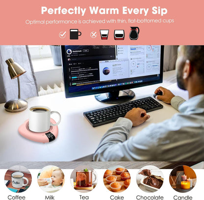 Coffee Mug Warmer for Desk, Cup Warmer with Auto Shut Off, Mug Warmer Plate for Coffee, Milk, Tea, Beverage - Mug Heater for Travel, Home and Office (Green)