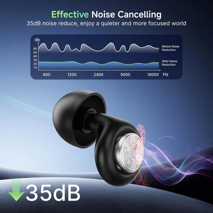 52dB Ear Plugs for Sleeping Noise Reduction Earplugs for Snoring with Case | Soft Silicone Earplugs for Side Sleepers Concerts Airplane Hotel, Noise Cancelling Ear Plugs (XS/S/M/L) 4 Size Reusable