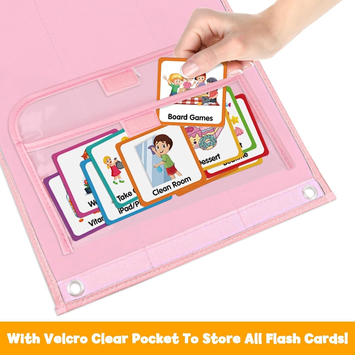 Large Visual Schedule for Kids Chore Reward Chart,Bedtime Routine Chart for Toddlers,Double Side Weekly Planner Board With 109 Cards for Home School Planner,Autism Learning Materials.