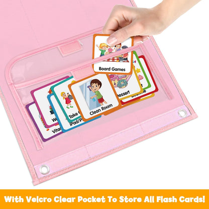 Large Visual Schedule for Kids Chore Reward Chart,Bedtime Routine Chart for Toddlers,Double Side Weekly Planner Board With 109 Cards for Home School Planner,Autism Learning Materials.