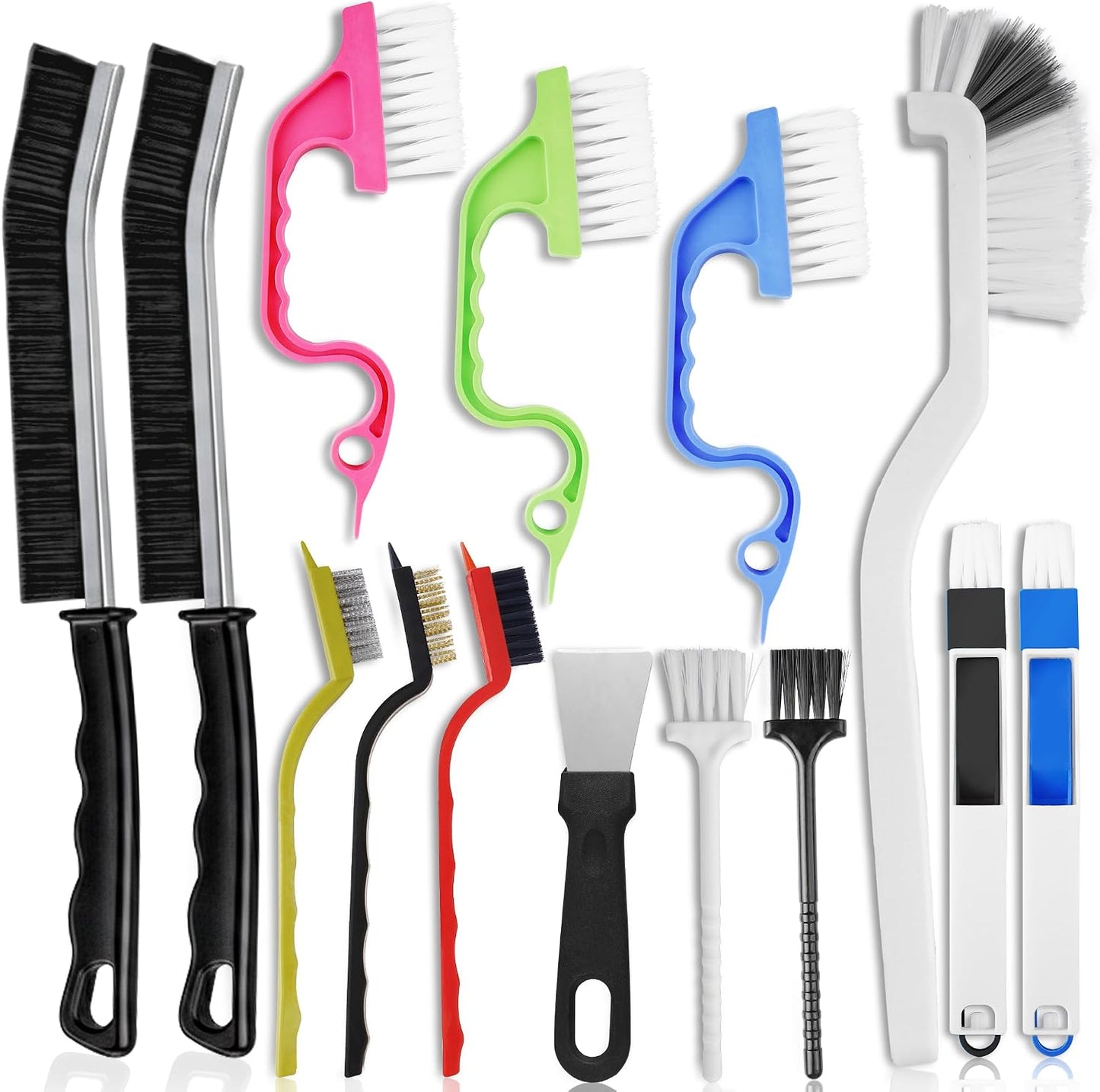 8 Pcs Crevice Cleaning Brush Set – Hard Bristle Cleaning Tools for Grout, Gaps & Narrow Spaces – Multi-Purpose Grout Brush, for Cleaning Bathroom, Shower, Window Tracks, Kitchen | Multi-Purpose Grout Brush for Bathroom, Shower, Window Tracks & Kitchen