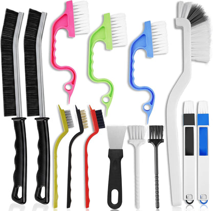 8 Pcs Crevice Cleaning Brush Set – Hard Bristle Cleaning Tools for Grout, Gaps & Narrow Spaces – Multi-Purpose Grout Brush, for Cleaning Bathroom, Shower, Window Tracks, Kitchen | Multi-Purpose Grout Brush for Bathroom, Shower, Window Tracks & Kitchen
