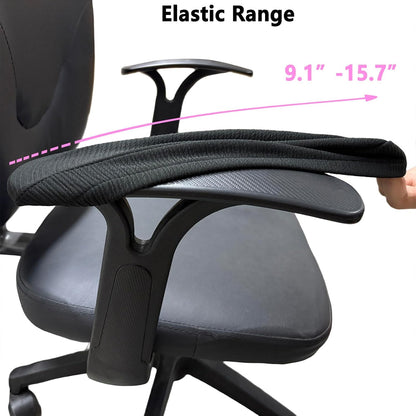 Melaluxe Office Chair Armrest Covers, Stretchable Removable Washable Chair Arm Covers, Elastic Desk Computer Gaming Chair Arm Rest Protector Slipcovers (Black)