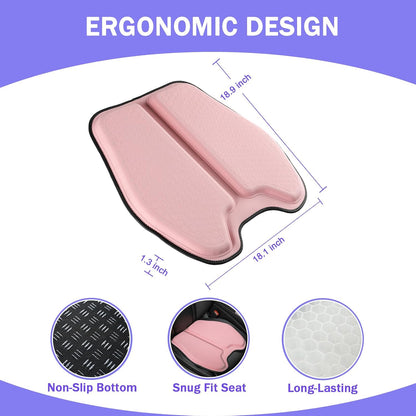 Soft Thin Gel Seat Cushion with 1 Inch Gel - Sciatica Relief | Black Non-Slip Pad for Car Seat Office Chair Wheelchair, Tailbone Pain Relief, Ideal for Long Drives or Sitting