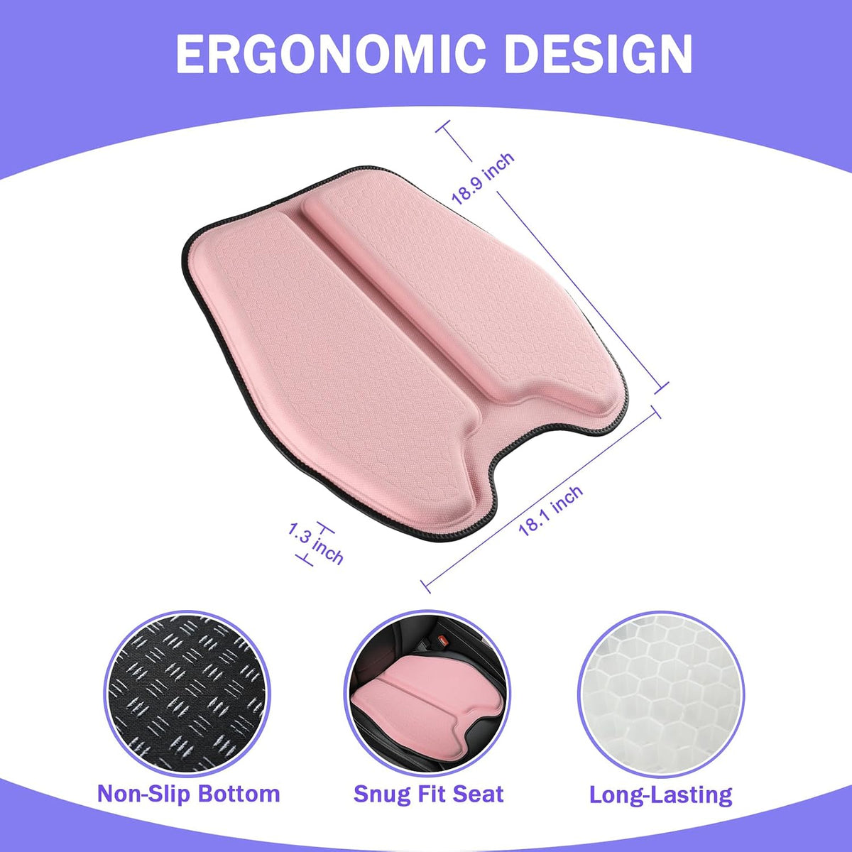 Soft Thin Gel Seat Cushion with 1 Inch Gel - Sciatica Relief