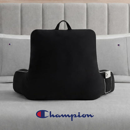 Champion Faux Wool Bedrest Pillow, 100% Polyester Cover and Fill, Spot Clean Only, Navy Blue, 29" x 24.5" x 10.5"