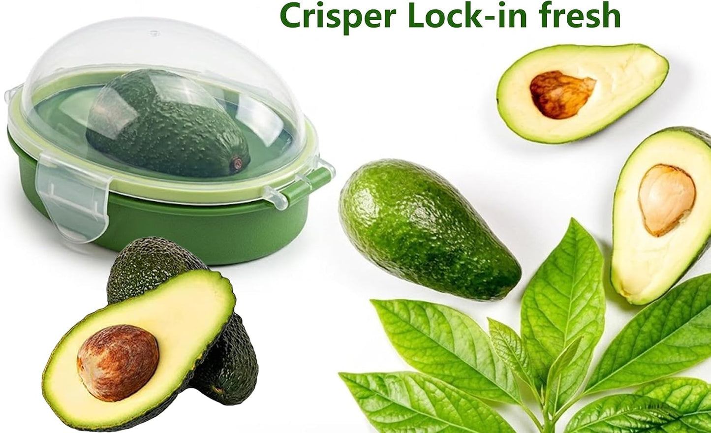 Avocado Saver for Fridge, Avocado Keeper Storage Container for Half Avocado | Avocado holder with snap lid and silicone seal for half avocado storage, leftovers, and fridge meal prep