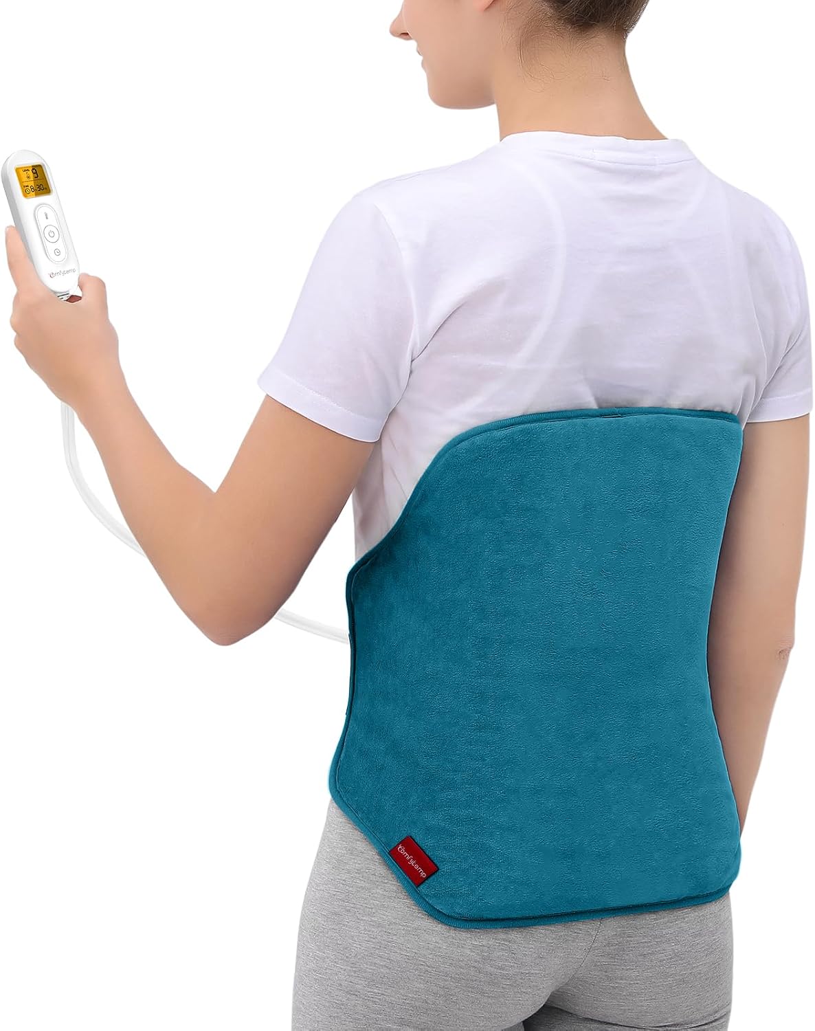 Heating Pad for Back, Comfytemp Fathers Day Dad Gifts for Men, Large Electric Lower Back Heating Pad, FSA Eligible HSA Heat Pads for Women Mom Period Lumbar Abdomen, XL Heated Belt — 11 Auto-Off, Grey