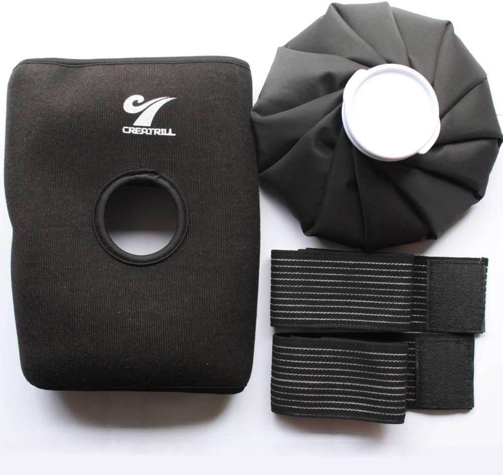 Reusable Hot Cold Therapy Ice Bag Pack (9") Neoprene Core Wrap with Elastic Strap, Portable Moist Heating Brace First aid Ice Compression Sleeves Pain Relief Pad