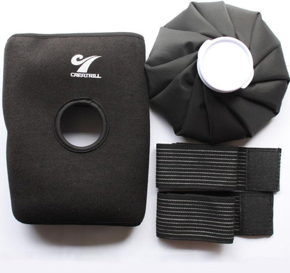 Reusable Hot Cold Therapy Ice Bag Pack (9") Neoprene Core Wrap with Elastic Strap, Portable Moist Heating Brace First aid Ice Compression Sleeves Pain Relief Pad