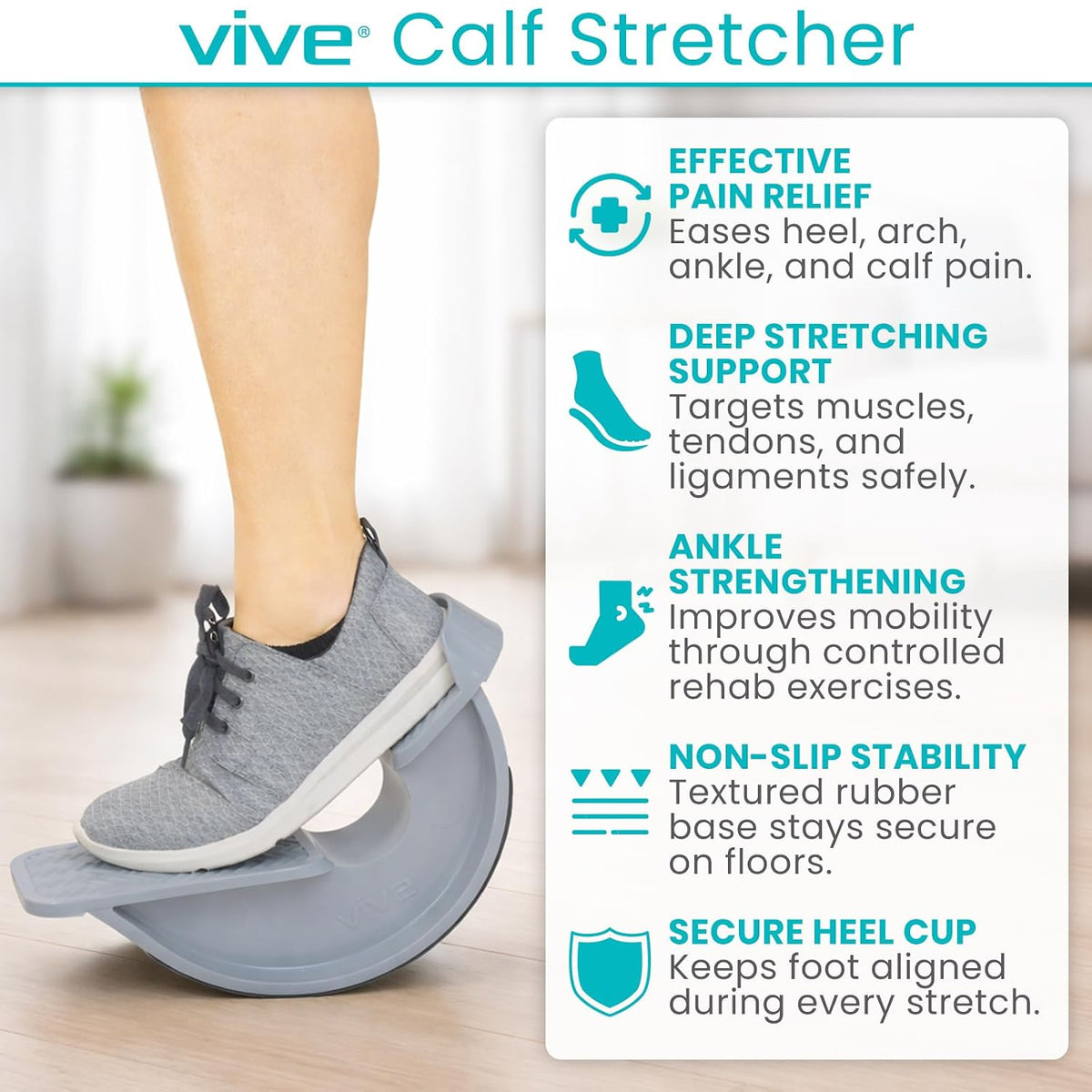 Vive Foot Rocker - Calf Stretcher for Achilles Tendinitis, Heel, Feet, Shin
