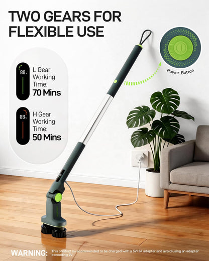 Electric Spin Scrubber Cordless Cleaning Brush | Adjustable Handle and Powerful Motor for Deep Cleaning Bathroom, Tile, Shower, Kitchen and Home Surfaces.